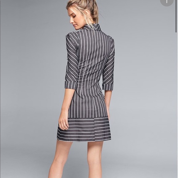 Striped Cut Out Shirt Dress - Picture 4 of 9
